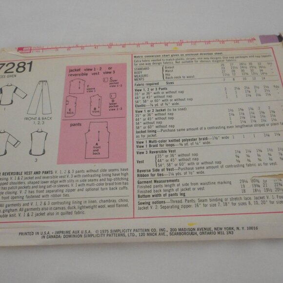 Vintage 1970s Girls Simplicity pattern 7281 - Picture 3 of 3